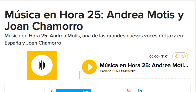 Hora 25 interviews Andrea Motis & Joan Chamorro