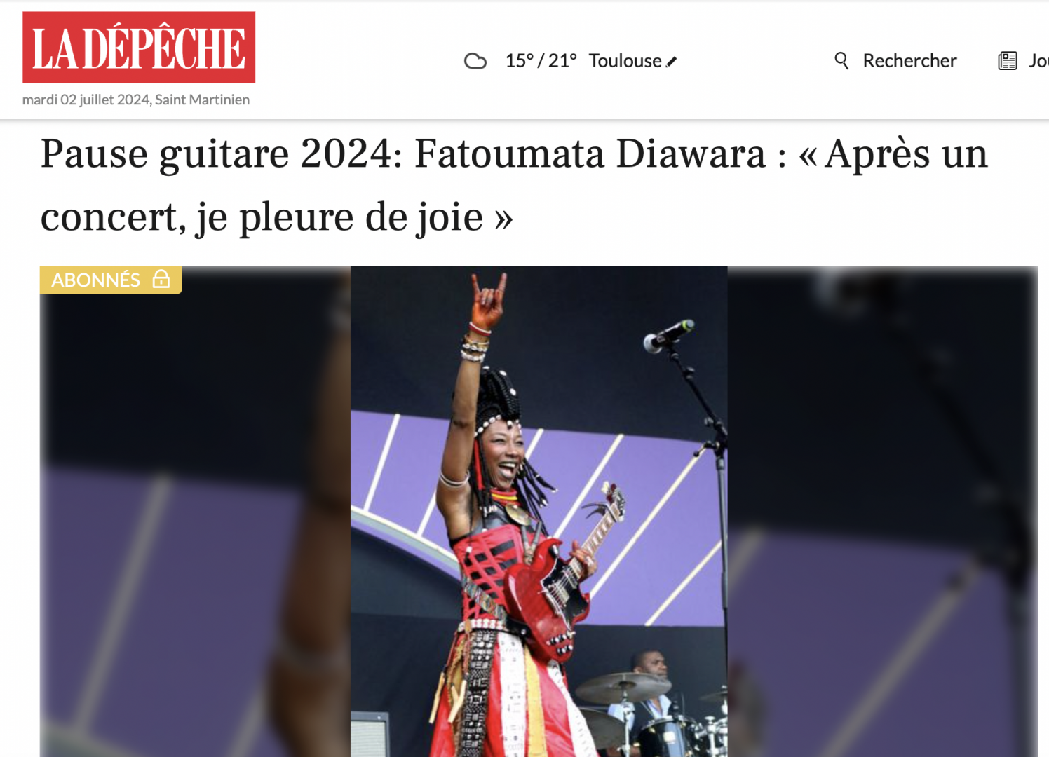 Pause guitare 2024: Fatoumata Diawara: "After a concert, I cry with joy".