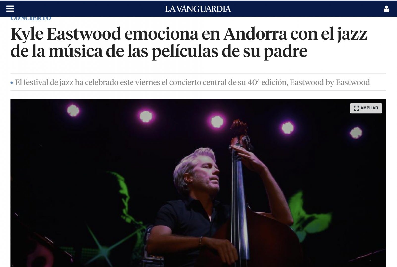 Kyle Eastwood thrills Andorra with jazz music from his father's films